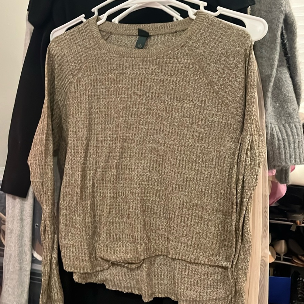 Wild Fable Green Waffle Long Sleeve Shirt, lightly worn